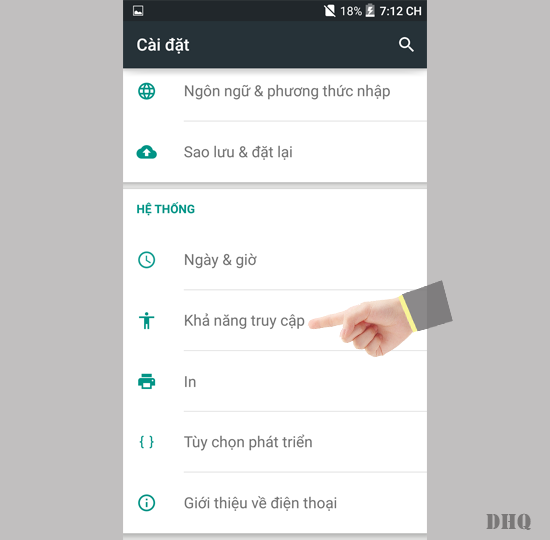 Chọn khả năng truy cập